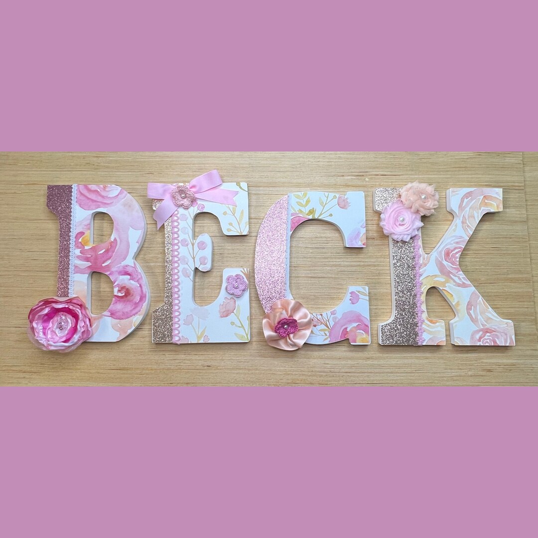 Wood Letters to Spell Baby Name for Nursery Wall Decor or Childs Room