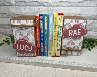Custom and Personalized Childrens Bookends, Grandchild gift, baby shower gift, baby bookends, bookends for board books