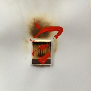 Bernard Aubertin burnt matches, dessin de feu, matches, original, handmade, oil painting, collage matches.
