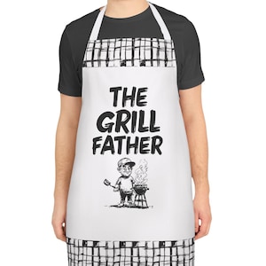 Apron for Dad, The Grill Father Apron | Fun BBQ Gift for Dad, Cooking Apron, Father&#39;s Day Present, Kitchen Humor, Grilling Accessories