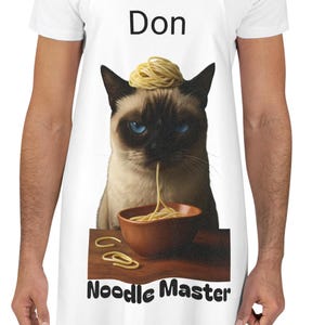 Cat Memes Apron, Cat Apron, Noodle Master Cat Apron, Cooking Apron for Cat Lovers, Chef Apron, Gift for Cat Owner, Personalized Apron
