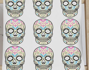 Dia De Los Muertos, asciugamano di Halloween, canovaccio di Halloween, decorazione teschio di zucchero, asciugamano da appendere, regalo teschio di zucchero, asciugamani di Halloween, autunno