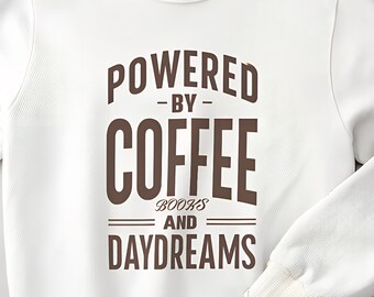 Sudadera de café, Adicto a la cafeína, Obsesionado con el café, Impulsado por el café, Idea de regalo de café, Ropa para amantes de los libros, Amante de los libros, Sudadera de lectura