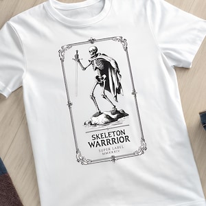 Skeleton Warrior Unisex T-Shirt, Tarot Card shirt, Mystical Shirt, Skeleton Knight,  Halloween, Skeleton Graphic, Ancient Warrior