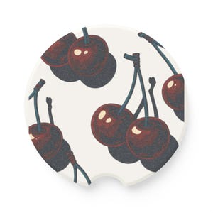 Car Coaster, Cherry Design, Drink Holder, Vehicle Accessory, Cup Holder Coaster, Automotive Decor, Unique Gift