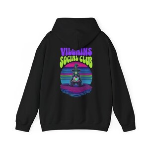 Sudadera con capucha Villains Social Club, cómoda sudadera unisex, regalo perfecto para los fans de Villains, ropa para las fiestas, moda urbana. imagen 2