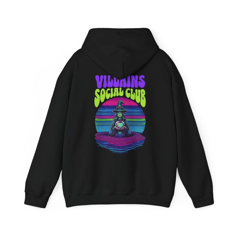Sudadera con capucha Villains Social Club, cómoda sudadera unisex, regalo perfecto para los fans de Villains, ropa para las fiestas, moda urbana. imagen 2