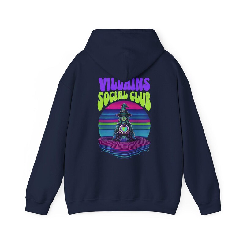 Sudadera con capucha Villains Social Club, cómoda sudadera unisex, regalo perfecto para los fans de Villains, ropa para las fiestas, moda urbana. imagen 4