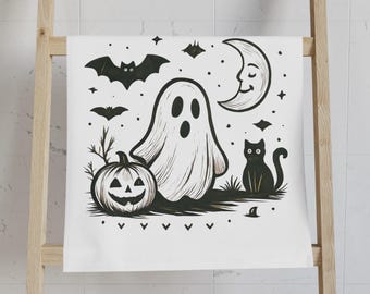 Toalha de mão fantasma de Halloween, decoração assustadora, toalhas de cozinha para o outono, artigos para festas de Halloween, acessórios para casa fantasma