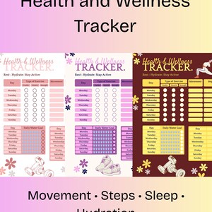 Health & Wellness Tracker Printable | Weekly Fitness Tracker | Habit Tracker PDF | Simple Workout Log | Digital Planner