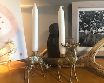 Amosfun Deer Shaped Candlesticks Christmas Tea Light Stand Xmas Candlesticks Holder for Party Home Shop 