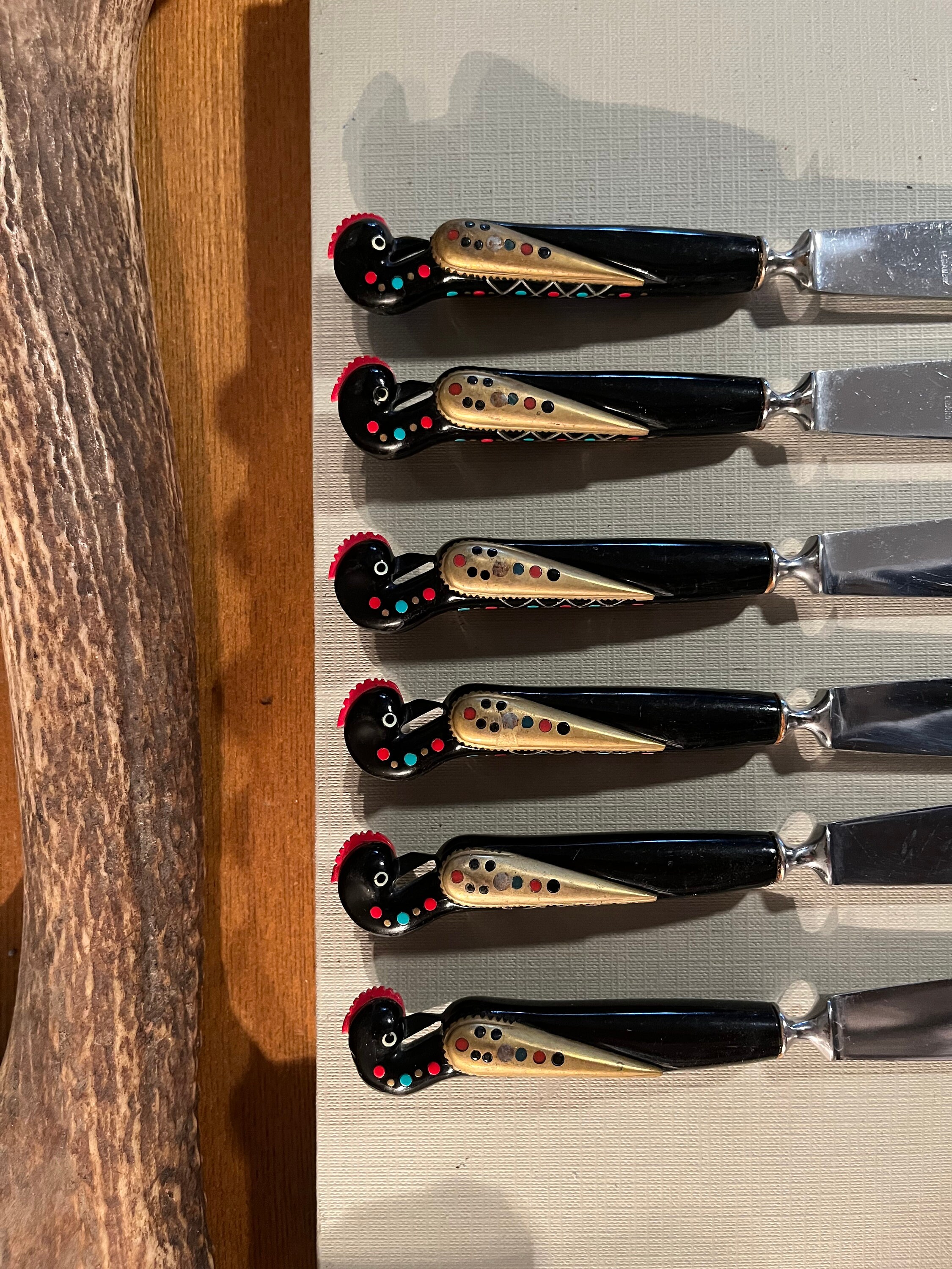 Peacock Knives & Seoul Cloisonne Forks Etsy