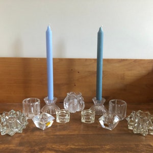 Crystal Clear Vintage Candlestick Holders