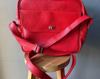 Vintage Sears Red Travel Bag