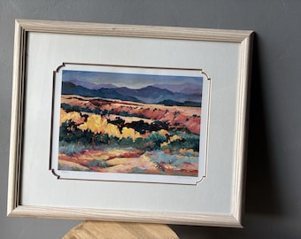 Framed Desert Landscape Scene by Barbara Cleary ~ 23.5 x 19.5