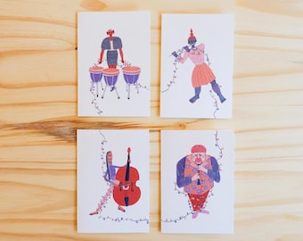 Biglietti festivi con buste – Collezione Musicale (set di 4 cartoline)