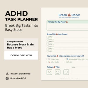 ADHD-uppgiftsplanerare: Humörspårare och belöningar (digital nedladdning)