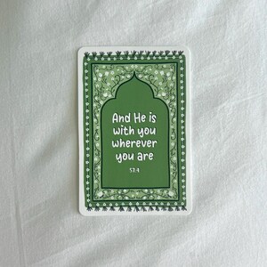 prayer mat quran quote sticker || islamic reminder vinyl decal Green