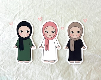 hijabi sonny angel inspired sticker || matte vinyl waterproof decal for journal, planner, waterbottle, laptop