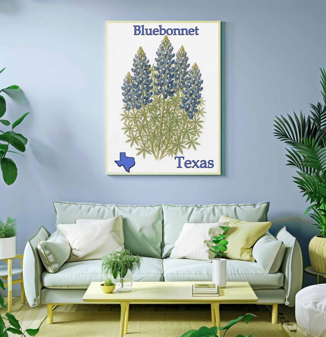 Texas Bluebonnet Art Print: State Flower Digital Download - Etsy