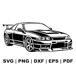 90s Turbo Sports Car Silhouette Automotive Digital Art