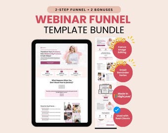 Modèle d&#39;entonnoir de conversion pour webinaires féminins (GHL)