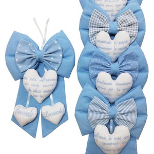 Fiocco Nascita Azzurro Personalizzato Con Nome - Orsetto Ricamato Made In Italy - Foto 13