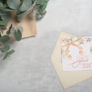 Plantilla editable de invitación para baby shower: invitación personalizable para niño o niña, descarga digital, tarjeta imprimible.