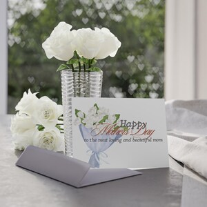 Tarjeta del Día de la Madre, impresión a una cara, regalo para mamá, tarjeta para una ocasión especial, tarjeta para ella, diseño floral minimalista