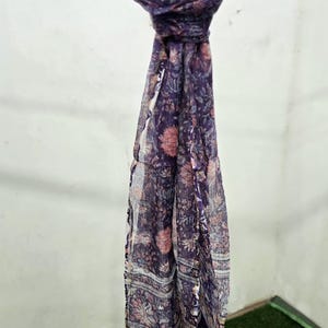 Handgefertigter Boho Block Print Baumwollschal: Leichter Sommer Wrap