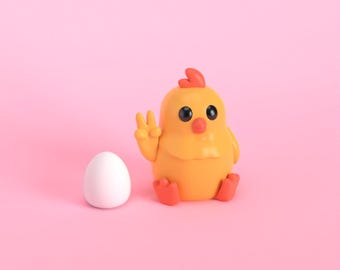 Chicken & Egg 3D Print Digital Download File - STL