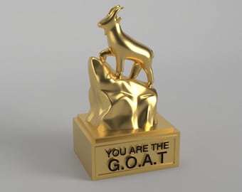 GOAT Trophy 3D-print digitaal downloadbestand - STL
