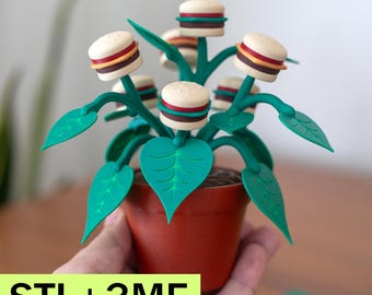Burger Plant 3D Print Digital Download File - STL