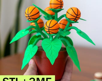 Basketball Plant 3D Print Digital Download File - STL