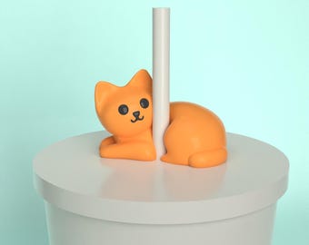 Cat Straw Topper 3D Print Digital Download File - STL