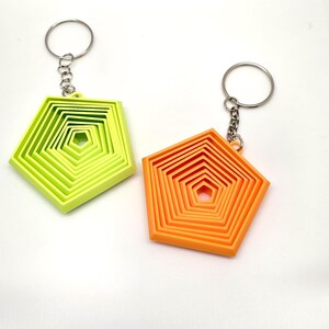 Geometric Motion Fidget Keychain – Bold 3D Printed Spinner for Sensory Play, Focus, and On-the-Go Relief