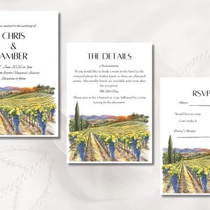 Vineyard Wedding Invitation Template | Rustic Winery Wedding Invite | Editable Template Digital Download | Wine Country Wedding Invite RSVP