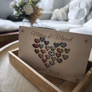 Geldgeschenk Holz, Geschenkidee, Holzkarte mit verschiedenen Motiven– Hochzeit, Geburtstag, Geburt – Geschenk mit Datum & Namen