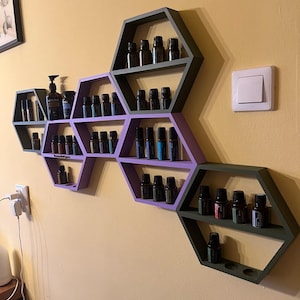 Mensola da parete personalizzata per oli essenziali – Organizzatore/Supporto da parete personalizzato per flaconi da 10/15 ml