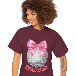 Checkered Bow Birthday Girl T-Shirt: Coquette Party Outfit