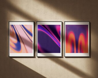 Aura Farbverlaufs Kunstdrucke - 3er-Set, minimalistische Wanddekoration