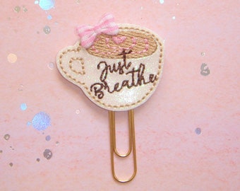 Just Breathe Mug Glitter Planner Paperclip