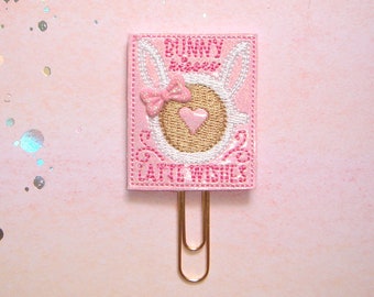 Bunny Kisses Latte Wishes Planner Paperclip