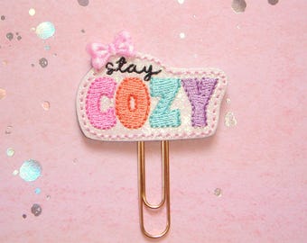 Stay Cozy Glitter Planner Paperclip