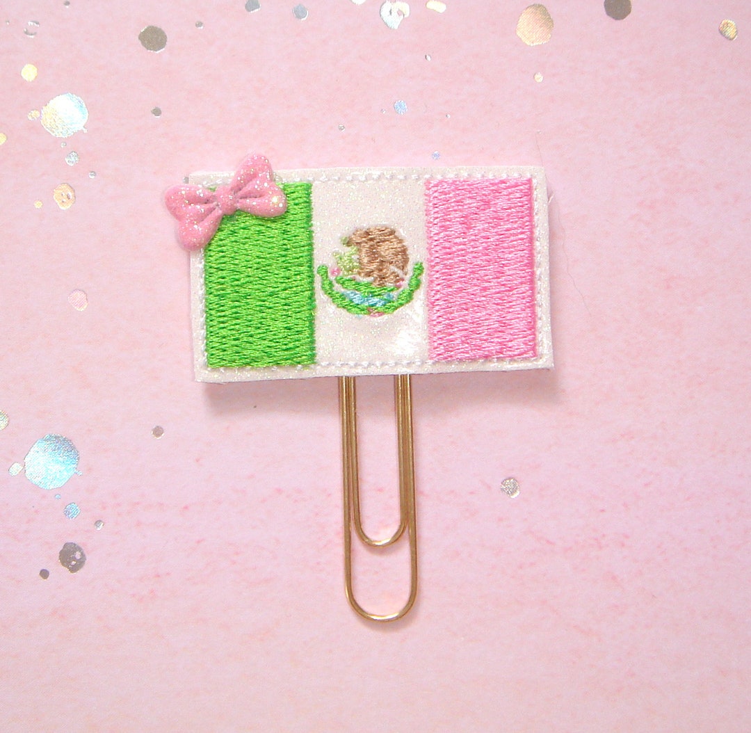 Pastel Mexican Flag Glitter Planner Paperclip Etsy