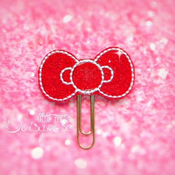 RED KITTY BOW Paper Clip