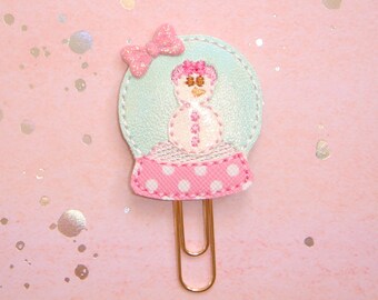 Snowman Mouse Snow Globe Planner Paperclip