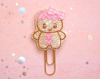 Iced Gingerbread Cookie Glitter Planner Paperclip