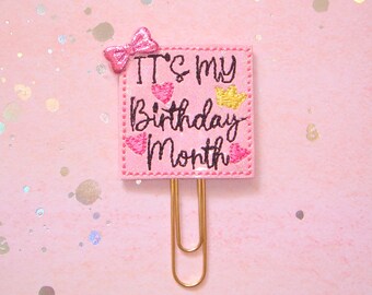 It's My Birthday Month Planner Paperclip