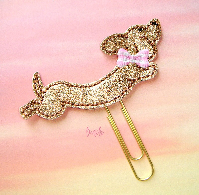 Dachshund Dog Glitter Planner Clip paperclip